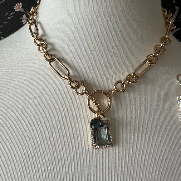 Ralph Lauren pave necklace and earrings set - Picture 2 of 3